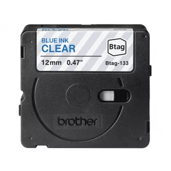 Brother BTAG-133 labelband blauw op transparant