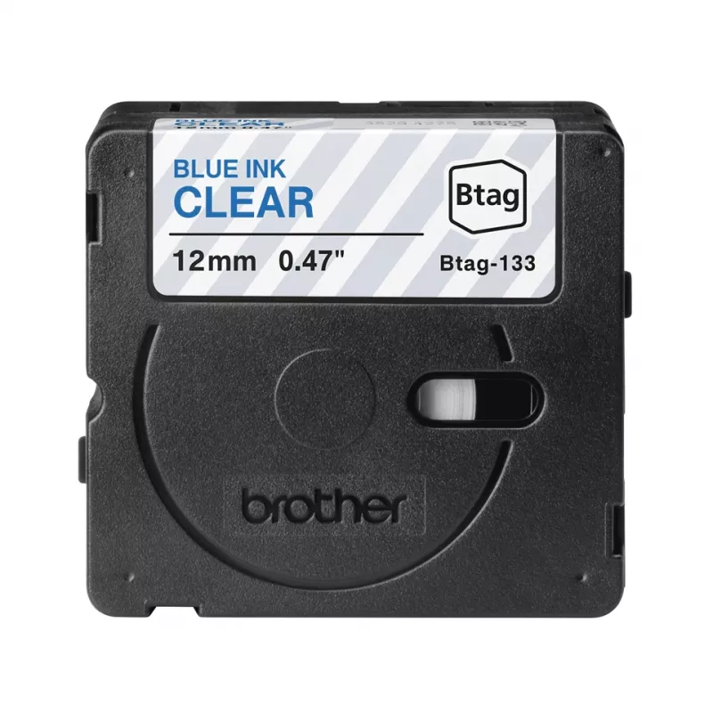 Brother BTAG-133 labelband blauw op transparant