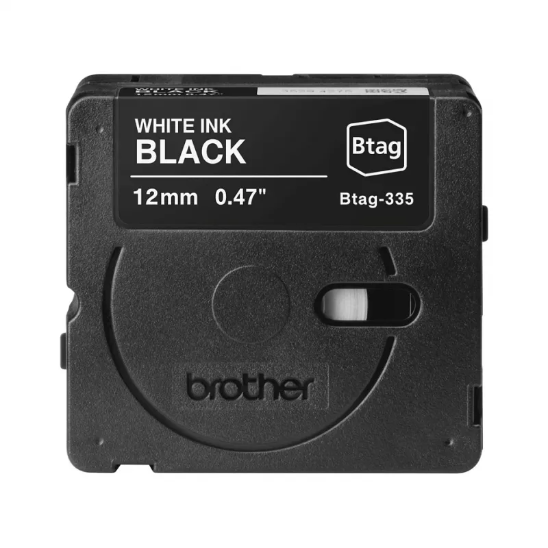 Labelband Brother BTAG-335 wit op zwart 1,2 cm 4 m