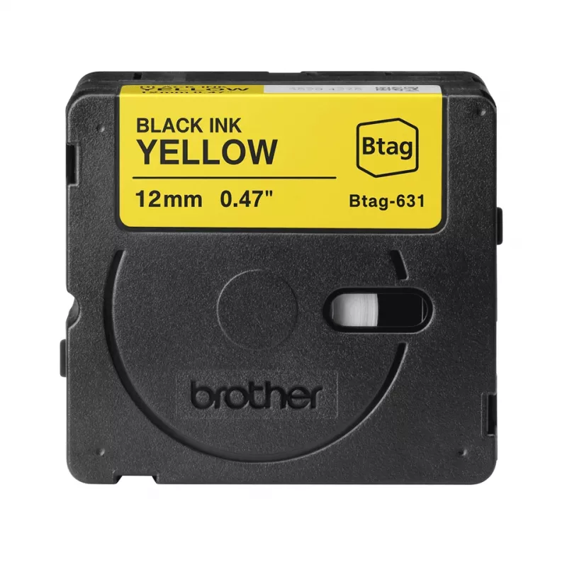 Labelband Brother BTAG-631 zwart op geel 1,2 cm 4 m
