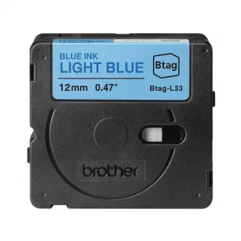 Labelband Brother BTAG-L33 blauw op lichtblauw 1,2 cm 4 m