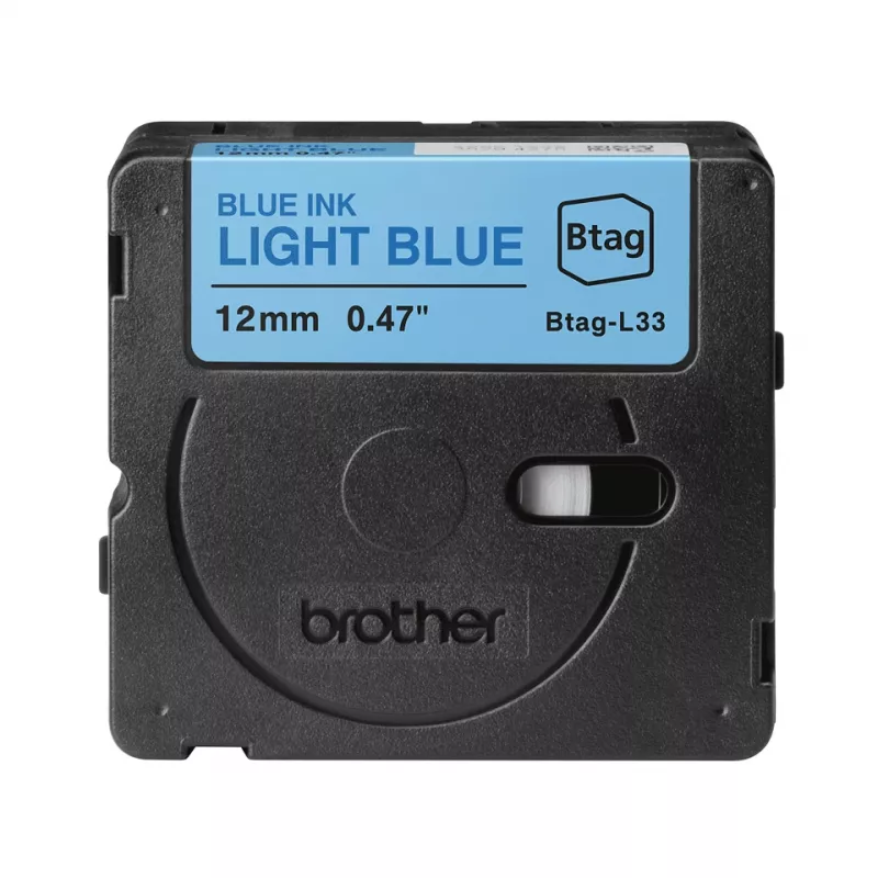 Labelband Brother BTAG-L33 blauw op lichtblauw 1,2 cm 4 m