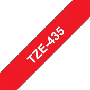 Brother TZE-435 labelband wit op rood