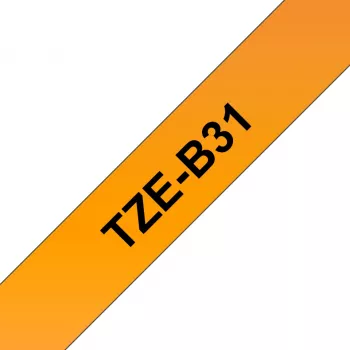 Labelband Brother TZe TZEB31 12 mm zwart op fluorescerend oranje