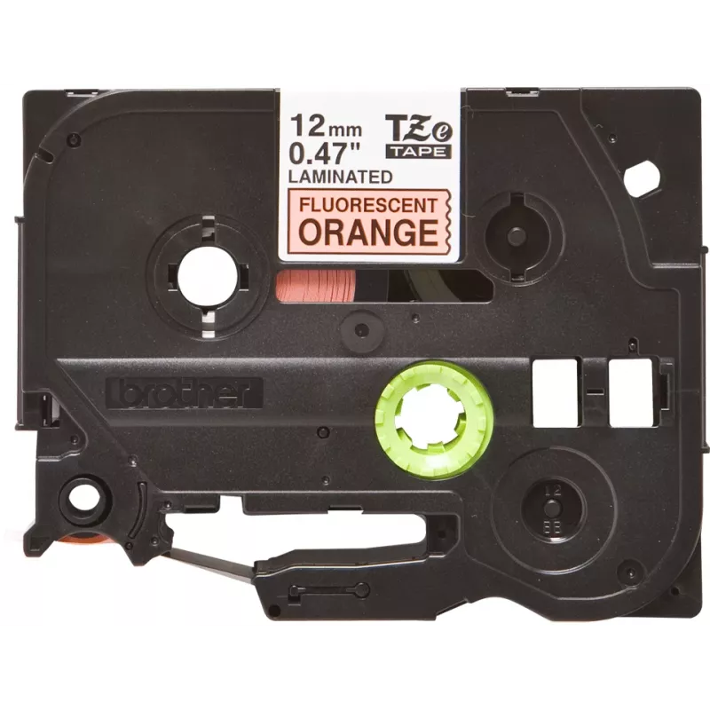Labelband Brother TZe TZEB31 12 mm zwart op fluorescerend oranje