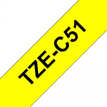 Brother laminaatband TZe zwart op fluorescerend geel 2,4 cm 5 m