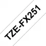 Laminaatband Brother TZEFX251 zwart op wit 2,4 cm