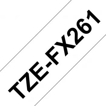 Brother TZE-FX261 labelband zwart op wit