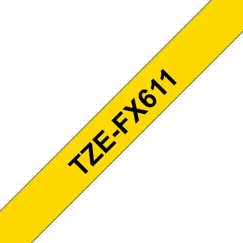 Brother TZE-FX611 labelband zwart op geel