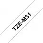 Brother TZE-M31 labelband zwart op transparant