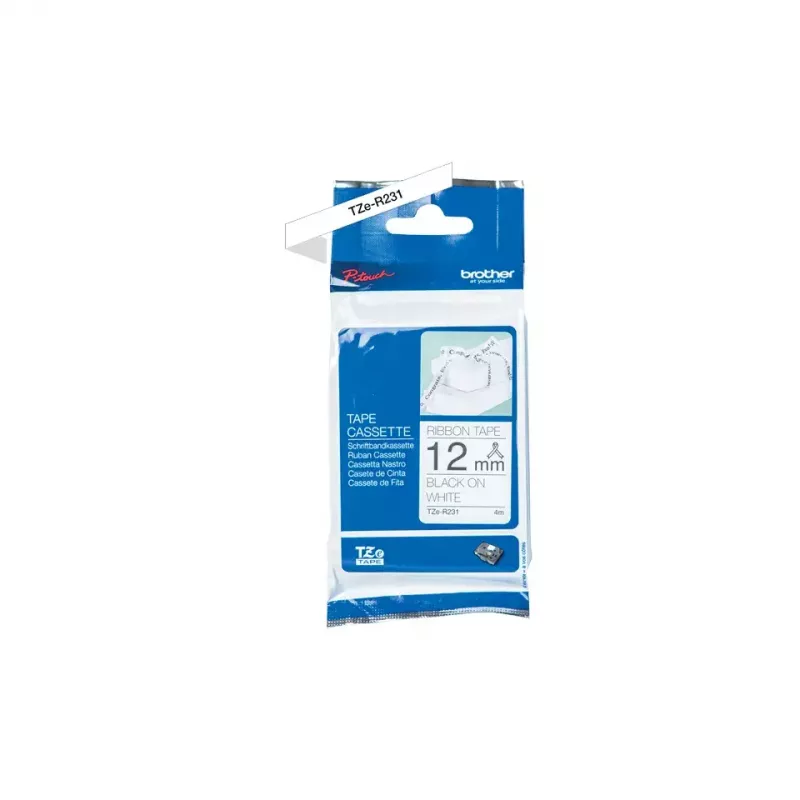 Brother TZE-R231 labelband zwart op wit