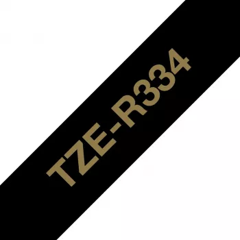 Brother TZE-R334 labelband goud op zwart