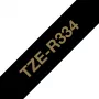 Brother TZE-R334 labelband goud op zwart