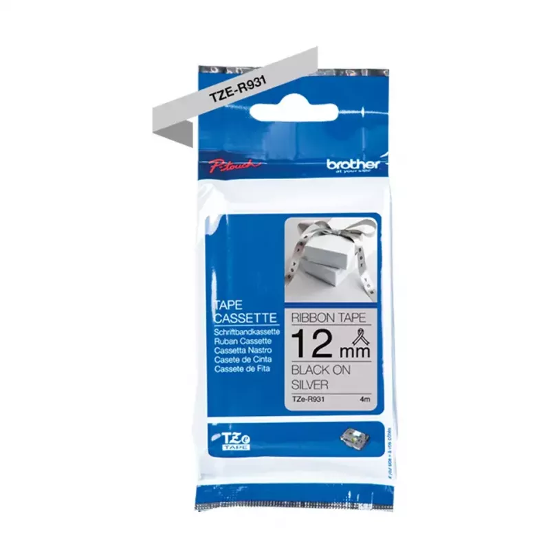 Brother TZE-R931 labelband zwart op zilver