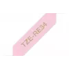 Brother TZE-RE34 etiketteerband goud op roze