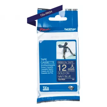 Brother TZE-RN34 labelband goud op marineblauw