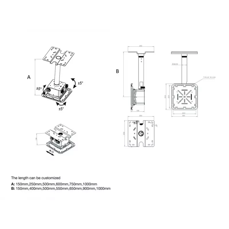 Multibrackets M projectorbeugel Pro HD, 40 kg, wit