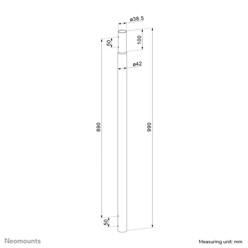 Neomounts ACL25-500BL verlengstang plafondhouder voor beamer - hoogte 89 cm