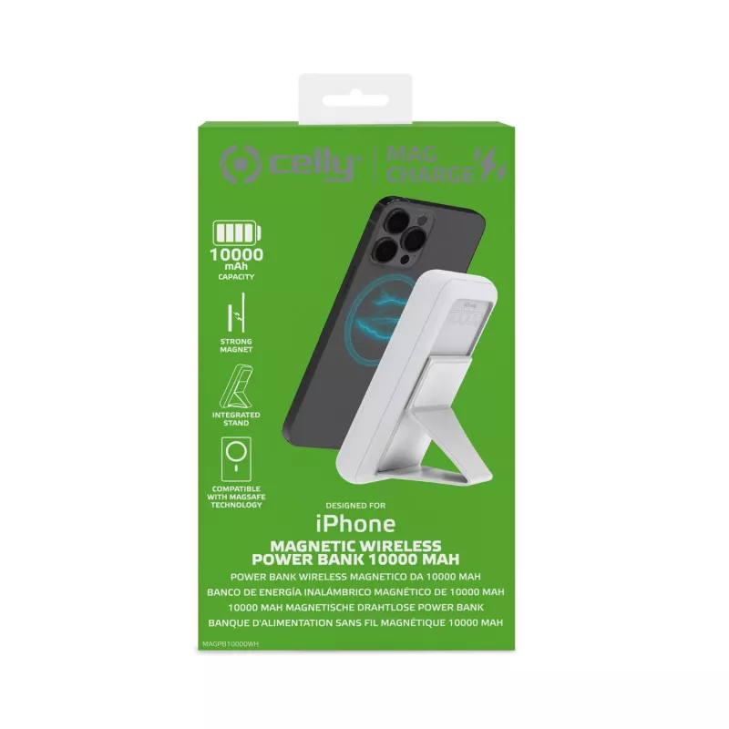 Celly MAGPB10000WH powerbank 10000 mAh draadloos laden wit