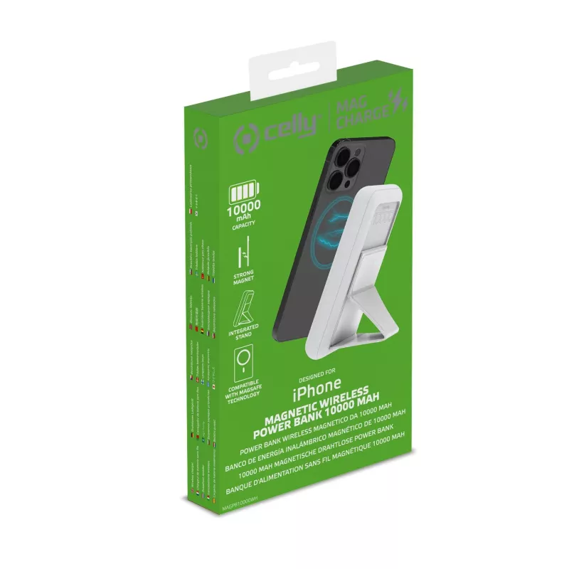 Celly MAGPB10000WH powerbank 10000 mAh draadloos laden wit