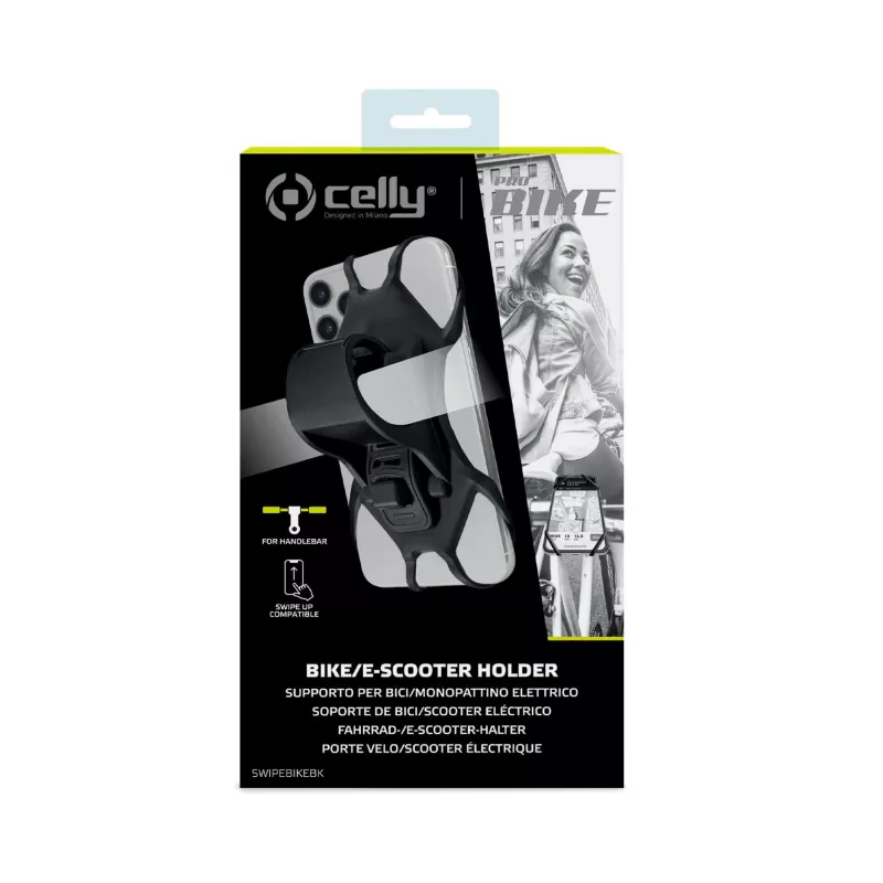 Celly Swipe Bike passieve houder mobiele telefoon/smartphone zwart