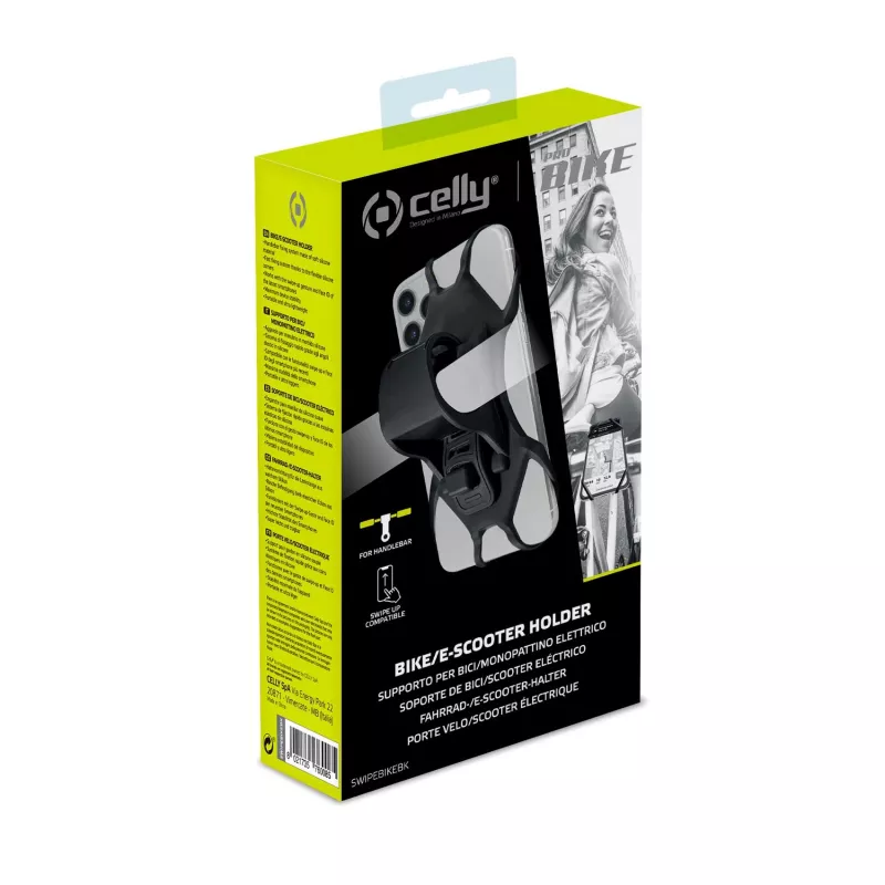 Celly Swipe Bike passieve houder mobiele telefoon/smartphone zwart