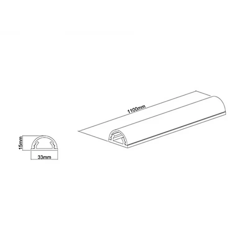 Multibrackets M Universal kabelgoot aluminium 33mm-B 1100-L metallic