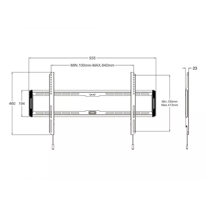 Multibrackets M Universal muurbeugel Fixed large zwart