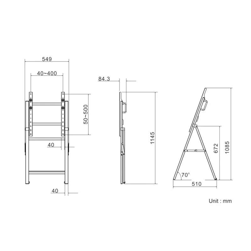 Multibrackets M Tilt and Roll Easel zwart maximaal gewicht 50 kg