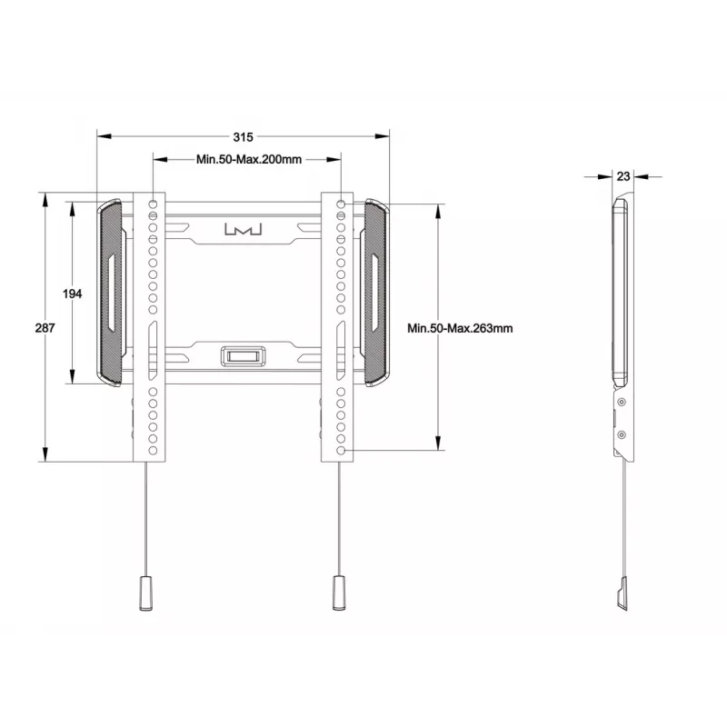 Multibrackets M Universal muurbeugel Fixed small zwart