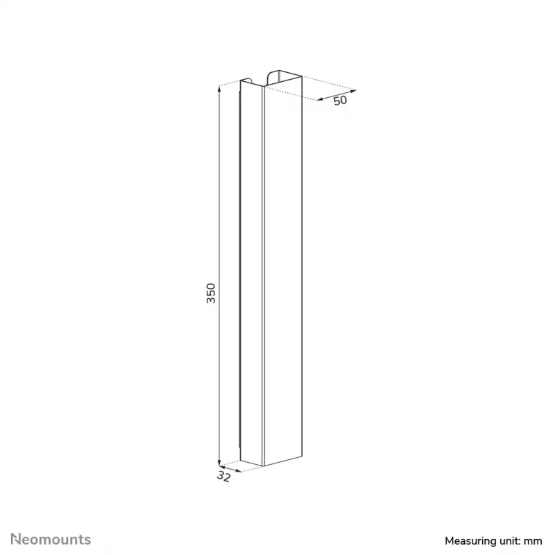 Kabelgoot Neomounts ADS06-123WH magnetisch wit voor zit-/statafel frames meerdere kabels
