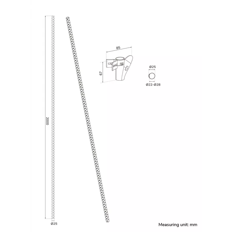 Kabelhoes Neomounts ADS06-142BL – zwart, Ø25 mm kabelorganizer voor kabelmanagement