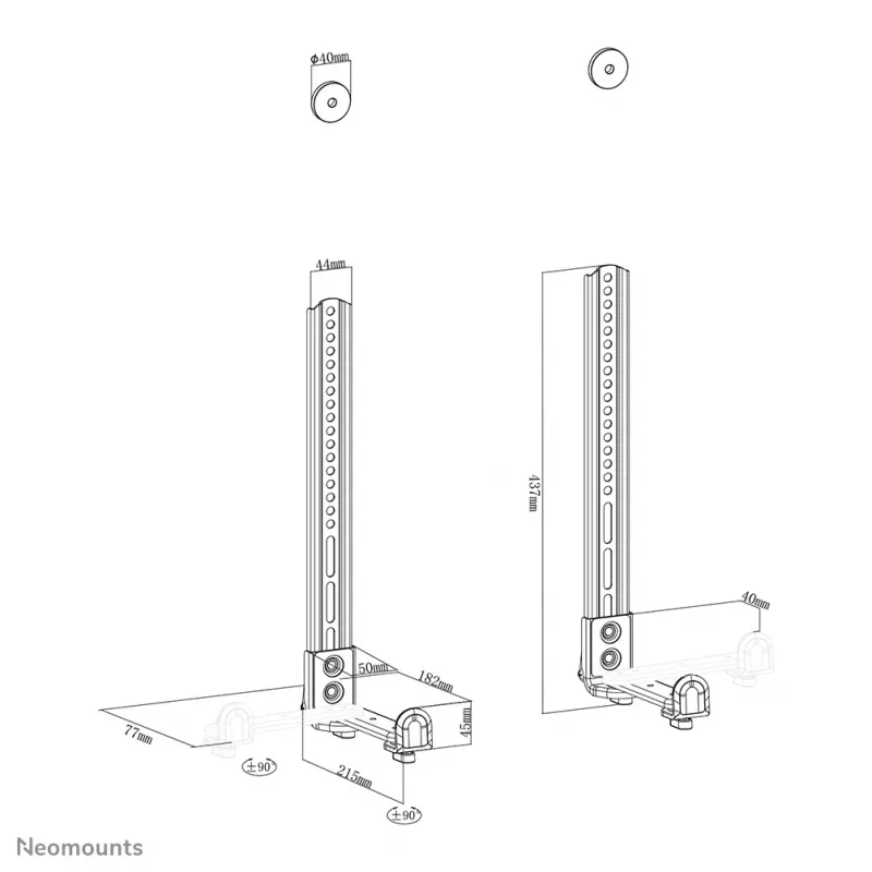 Neomounts AWL29-650BL1 beugel voor videobar/soundbar VESA - max. 15 kg - universeel