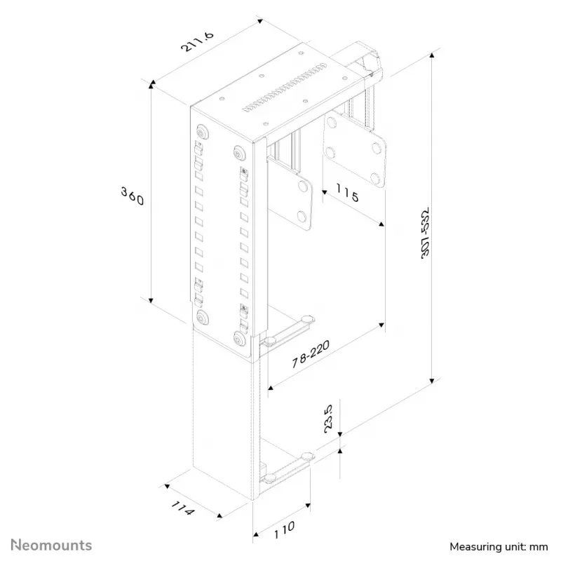 Neomounts CPU-D100SILVER CPU-beugel - max. 30 kg - universeel