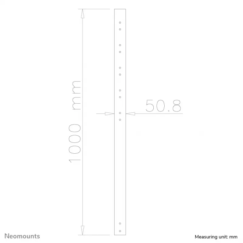 Neomounts FPMA-CP100zwart verlengstang TV-plafondbeugel - H 100 cm