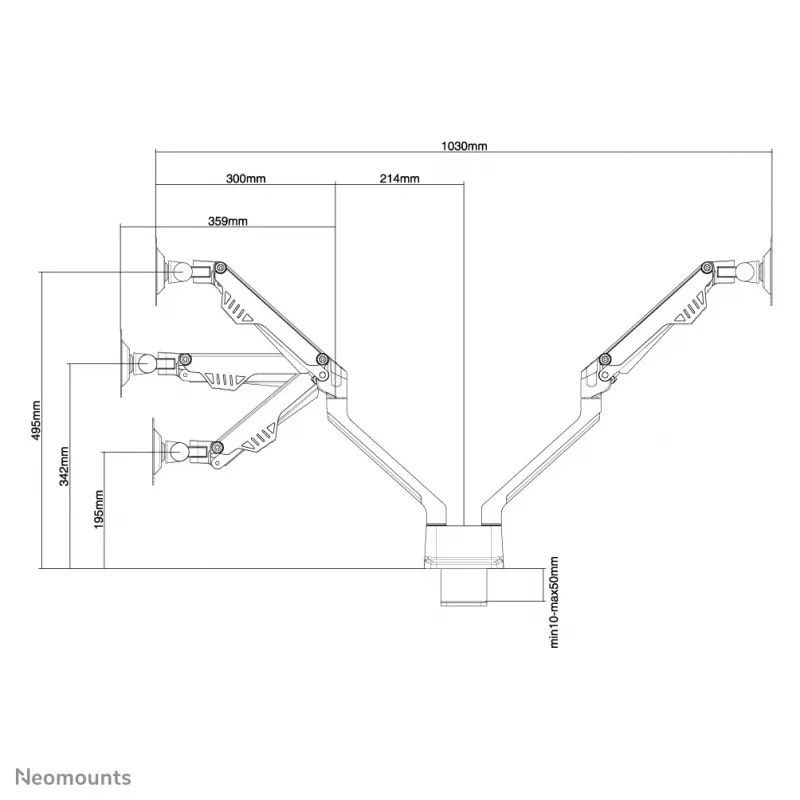 Neomounts FPMA-D750DSILVER monitorarm 10-32 inch - gasveer - Topfix