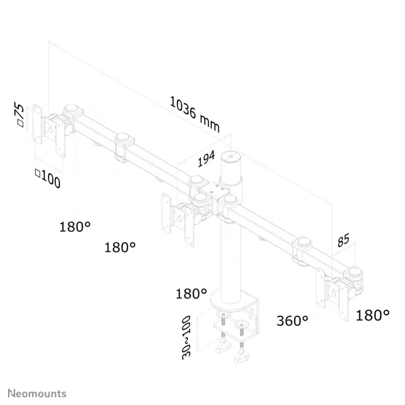 Neomounts FPMA-D960D3 monitorarm 10-21 inch