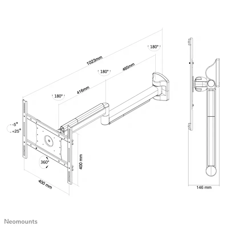 Wandbeugel Neomounts FPMA-HAW050 Medical wit