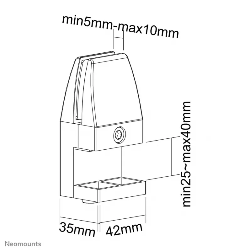 Neomounts NS-CLMP40WHITE tafelklem-set (2 stuks) - max. 5 kg