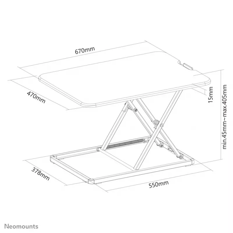 Neomounts NS-WS050Zwart zit-sta-werkstation