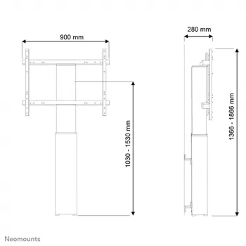 Neomounts PLASMA-W2250Zwart tv-vloerstandaard 42-100 inch - wandbeugel - gemotoriseerd