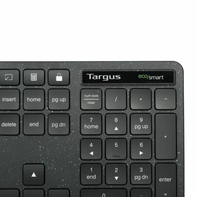 Targus EcoSmart AKB874NO bedraad toetsenbord op ware grootte, USB, QWERTY Scandinavisch, antimicrobieel, zwart