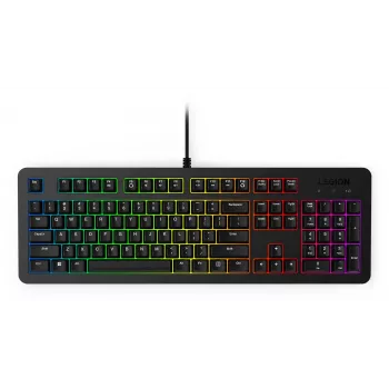 Bedraad gaming-toetsenbord Lenovo K310 – full-size 100%, USB, US English, RGB-achtergrondverlichting, zwart, 1,8 m kabel