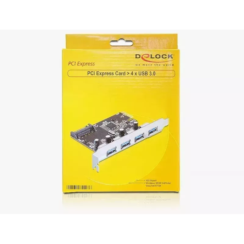 DeLOCK 89297 PCI Express-kaart, 4x externe USB 3.0 (USB 3.2 Gen 1)