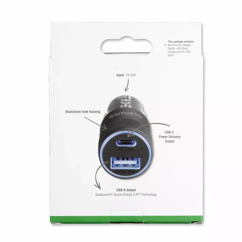 Oplader voor mobiel apparaat 4smarts 464448 universeel zwart sigarettenaansteker auto