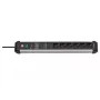 Verlengsnoer Brennenstuhl 1391010601 5 m 6 stopcontacten binnen zwart zilver