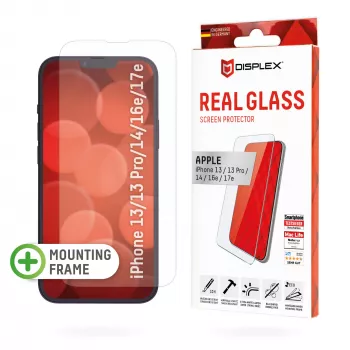 Displex beeldschermbeschermingsfolie (10H) voor Apple iPhone iPhone 13/13 Pro/14/16e/17e, Eco-montageframe, krasvast
