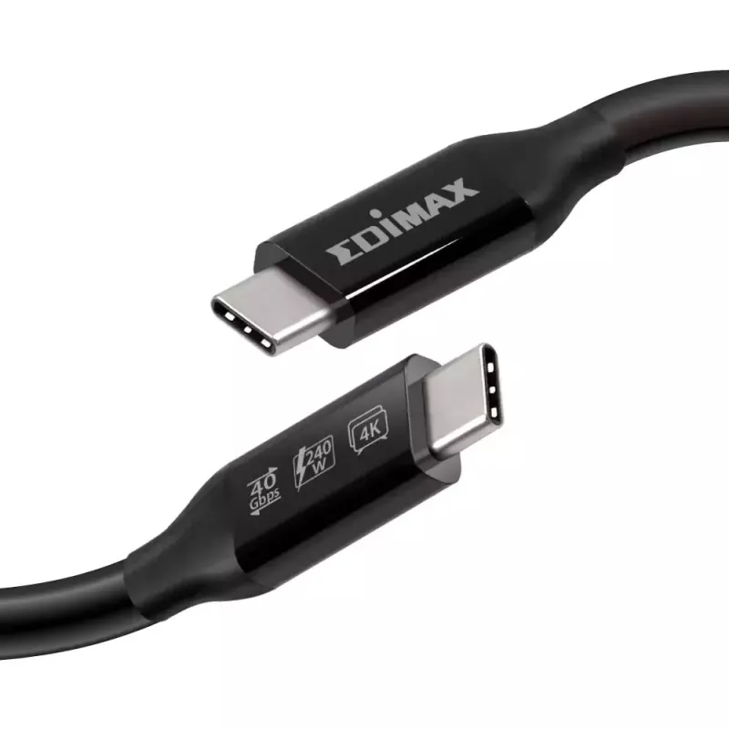 Kabel Edimax UC4 0,5 m 40 Gbit/s zwart stekker op stekker