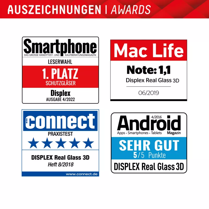 Displex Full Cover displayschermglas (10H) voor Apple iPhone 15/15 Pro, Eco montageframe, Full Cover