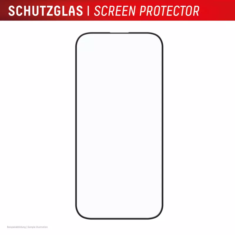 Displex Premium displayschermfolie (Full Cover, 10H) voor Apple iPhone 16, Eco montageframe, Full Cover